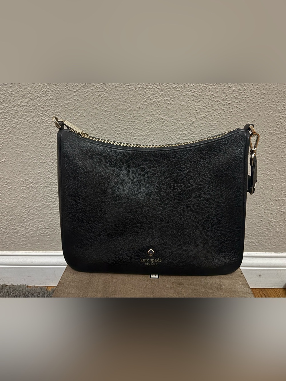 kate spade Black Leather Messenger Bag